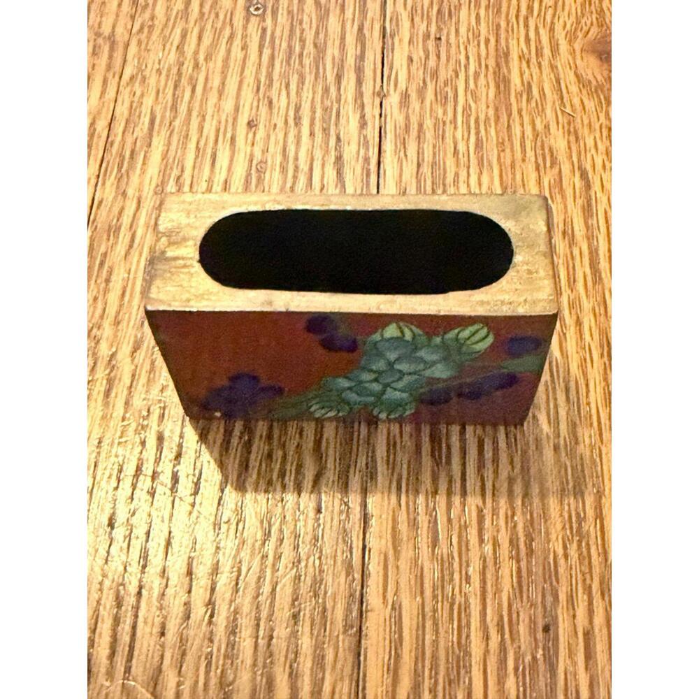 Antique Chinese Cloisonné Enamel Matchbook Holder - Picture 6 of 8